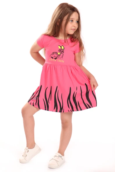 Toontoy Kız Bebek Baskılı Elbise - 7