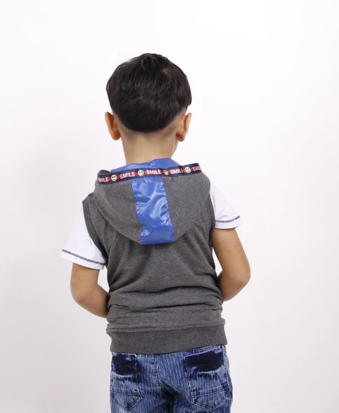 Toontoy Erkek Gülen Yüz Kapüşonlu Hırka - 4