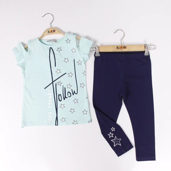 Toontoy Kız Çocuk Yıldız Baskılı  Your Dearms Yazılı Taytlı Takım - Resim 7