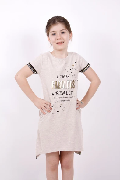 Toontoy Kız Çocuk Fabulous Baskılı Elbise