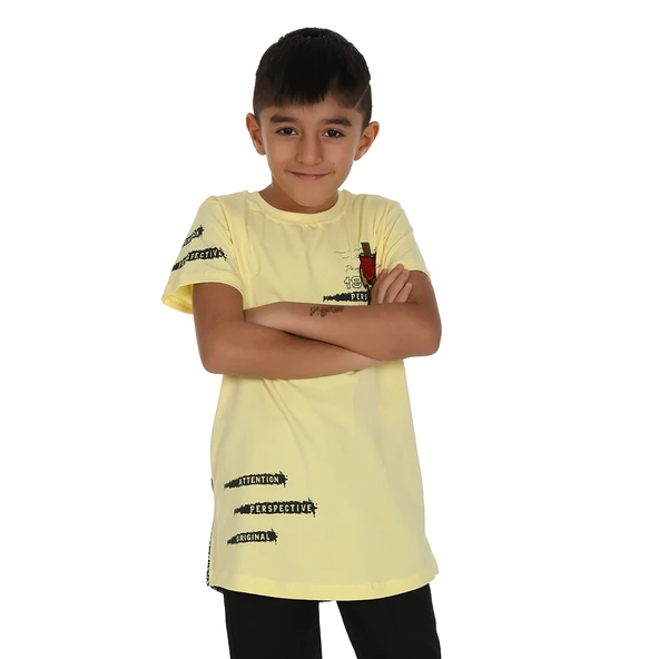Toontoy Erkek Çocuk Tiger Nakışlı Tişört - 1