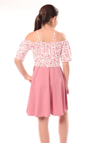 Toontoy Kız Çocuk Leopar Desenli Askılı Elbise - 6