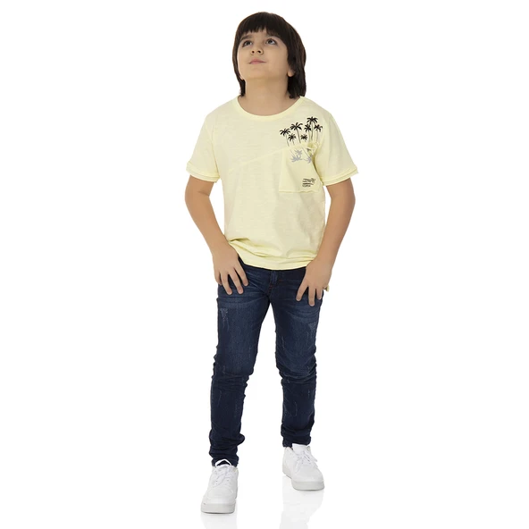 Toontoy  Erkek Çocuk T-shırt Palmiyeli Baskı - 10