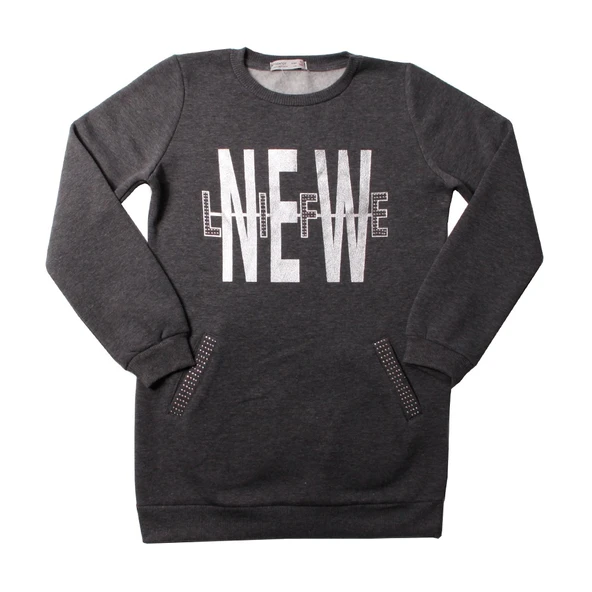 Tonotoy Kız Çocuk New Life Varak Baskılı Cepli Sweatshirt - 3