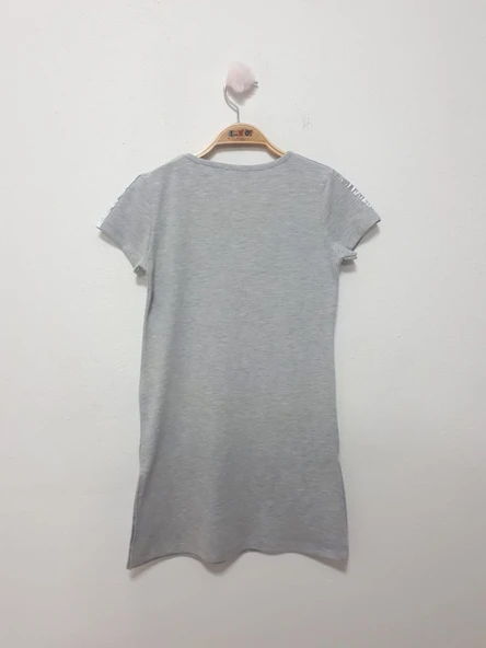 Toontoy Kız Çocuk Yazı inci Taşlı Elbise - Resim 8