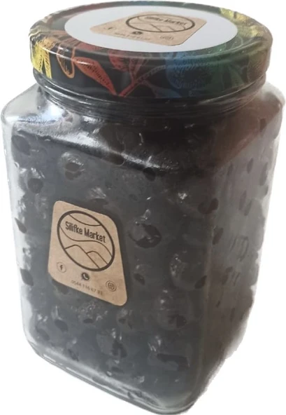 Gemlik Yağlı Salamura Siyah Zeytin 1 kg Cam Kavanoz - 2