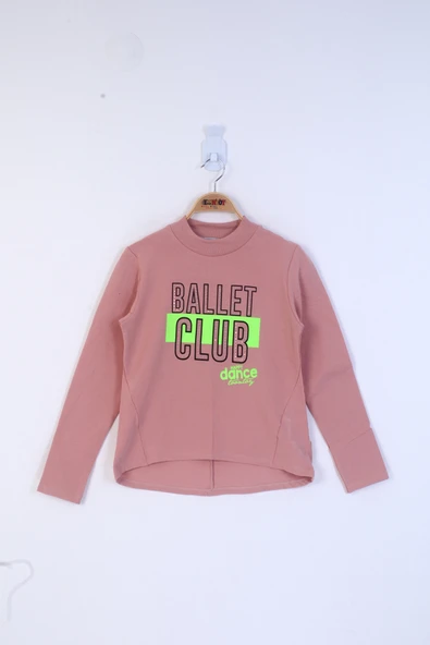 Toontoy Kız Çocuk Ballet Club Baskılı Sweatshirt