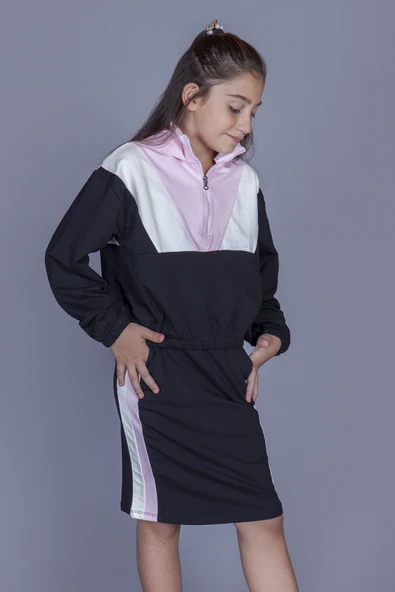 Toontoy Kız Çocuk Kapüşonlu Garni Etekli Takım - 2