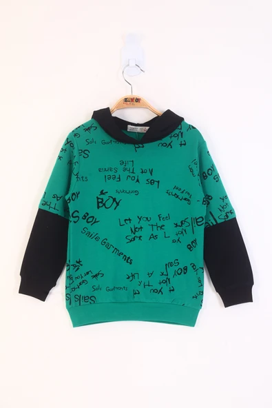 Toontoy Erkek Çocuk Yazı Baskılı Sweatshirt