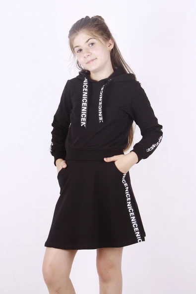 Toontoy Kız Çocuk Nice Şeritli Etekli Takım