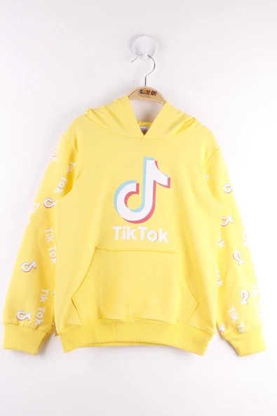 Toontoy Kız Çocuk Cepli Kapüşonlu Sweatshirt - Resim 5