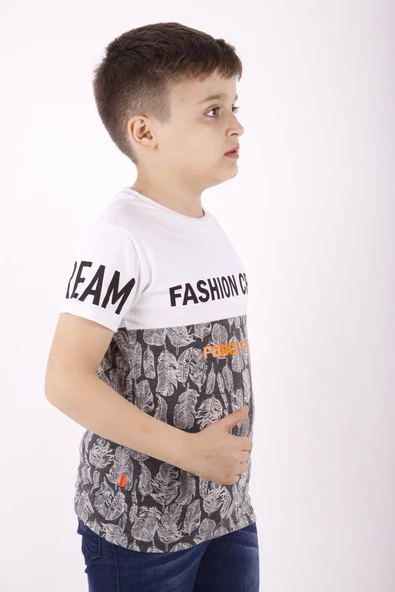 Toontoy Erkek Çocuk Fashion Crew Baskılı Garnili Tişört - 2