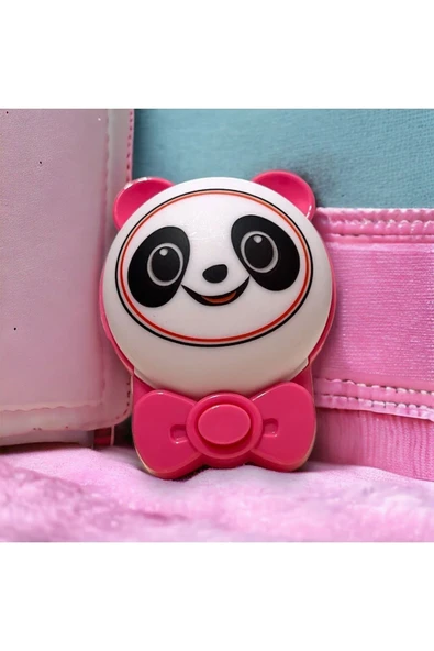 Sevimli Panda Bebek Çocuk Odası Gece Lambası, Prize Tak Çalıştır Anahtarlı, 2 Watt Beyaz Işık Ledli - 8