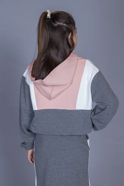 Toontoy Kız Çocuk Kapüşonlu Garni Etekli Takım - 5