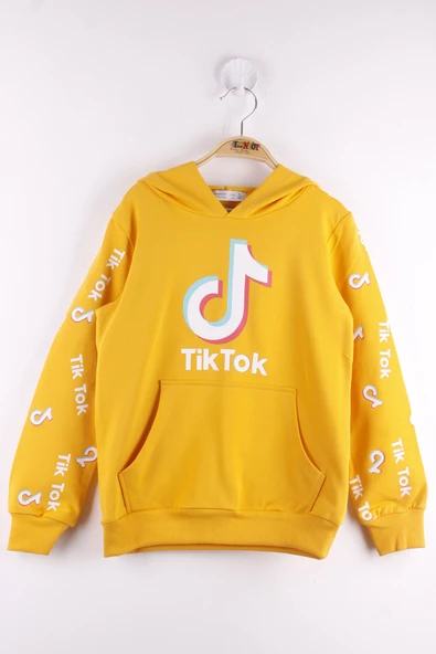 Toontoy Kız Çocuk Cepli Kapüşonlu Sweatshirt - Resim 6