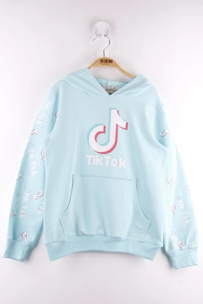 Toontoy Kız Çocuk Cepli Kapüşonlu Sweatshirt - Resim 8