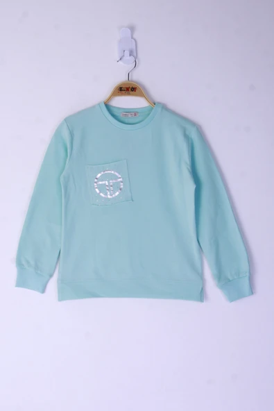 Toontoy Kız Çocuk Cebi Arma Baskılı Sweatshirt ürün görseli 1