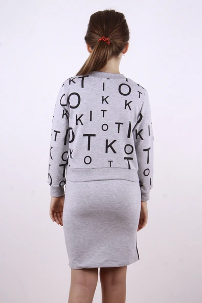 Toontoy Kız Çocuk Tiktok Baskılı Etekli Takım - Resim 7