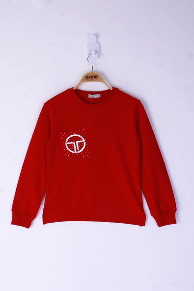 Toontoy Kız Çocuk Cebi Arma Baskılı Sweatshirt - Resim 8