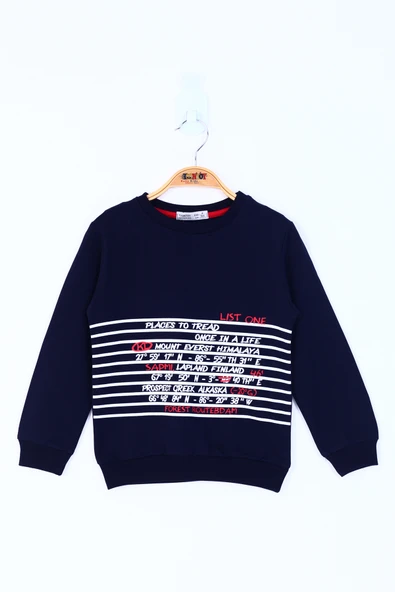 Toontoy Erkek Çocuk Yazı Baskılı Sweatshirt - 9