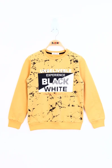 Toontoy Erkek Çocuk Black White Baskılı Sweatshirt - 3