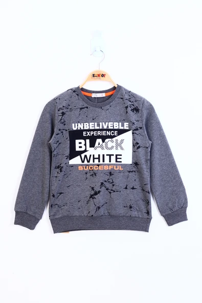 Toontoy Erkek Çocuk Black White Baskılı Sweatshirt - 2