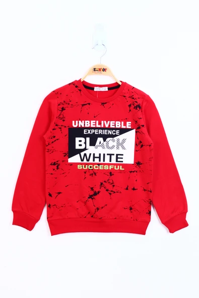 Toontoy Erkek Çocuk Black White Baskılı Sweatshirt - 4