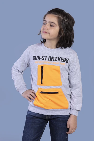 Toontoy Erkek Çocuk Baskılı Neon Cepli Sweatshirt - 4