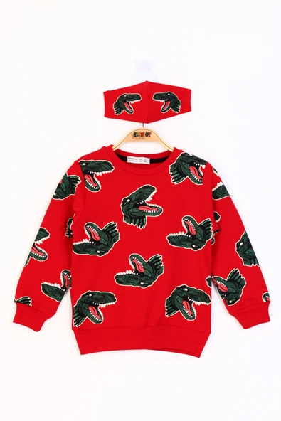 Toontoy Erkek Çocuk Dinazor Baskılı Sweatshirt - 9
