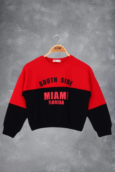 Toontoy Kız Çocuk Mıamı Baskılı Sweatshirt - 7