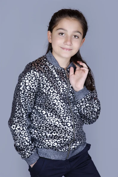 Toontoy Kız Çocuk Leopar Desenli Parlak Hırka - 2