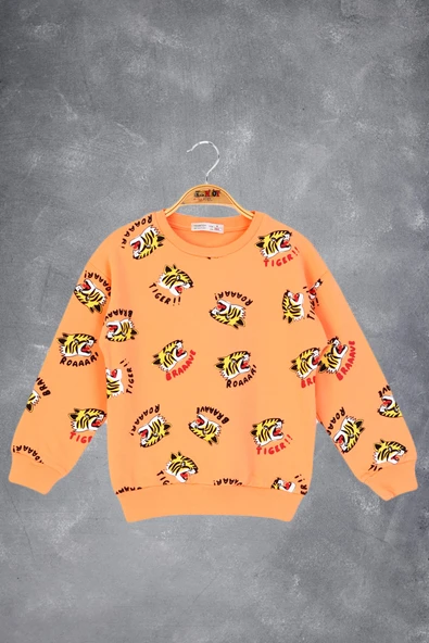 Toontoy Erkek Çocuk Tıger Baskılı Sweatshirt - 9