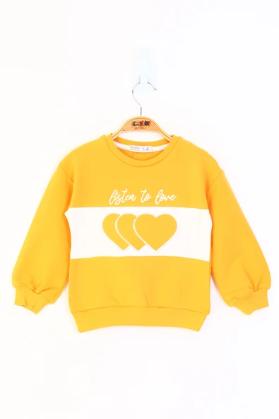 Toontoy Kız Çocuk Kalp Nakışlı Sweatshirt - 6