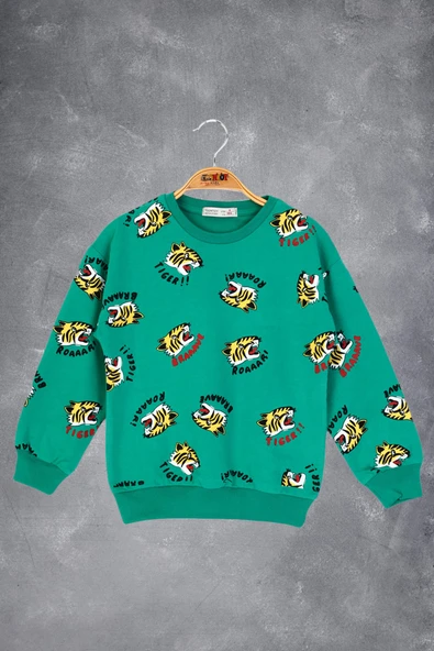 Toontoy Erkek Çocuk Tıger Baskılı Sweatshirt - 3