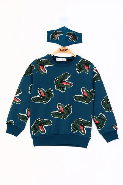 Toontoy Erkek Çocuk Dinazor Baskılı Sweatshirt - 5