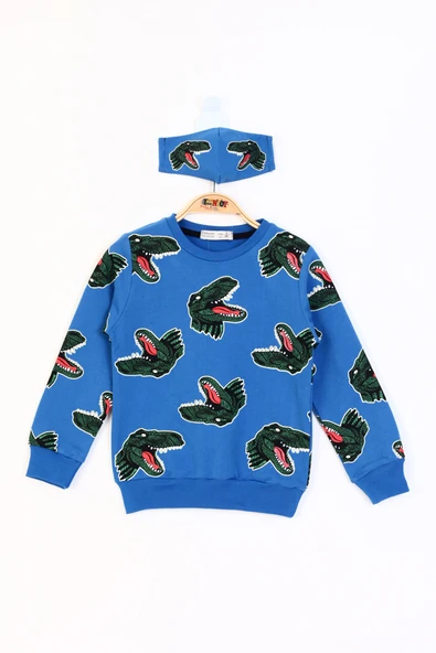 Toontoy Erkek Çocuk Dinazor Baskılı Sweatshirt - 8