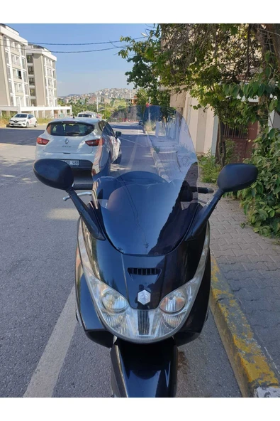 MOTOCAM Piaggio X8 200 Siperlik Ön Cam 2004 2006 Model 58cm Açıkfüme Renkli 4mm