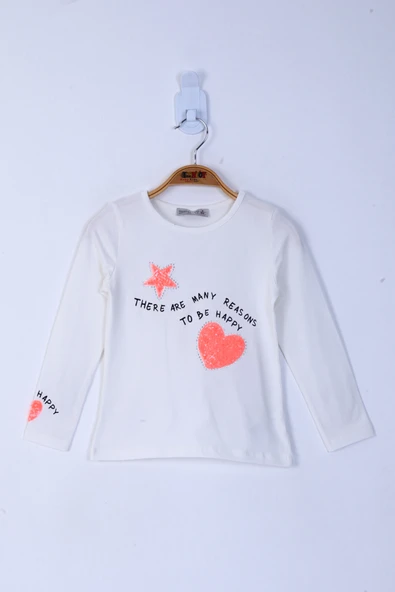 Toontoy Kız Çocuk Relax Fit Bisiklet Yaka Baskılı Pul İşlemeli Sweatshirt - Penye - Resim 9