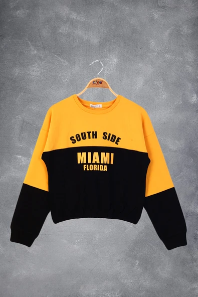 Toontoy Kız Çocuk Mıamı Baskılı Sweatshirt - 5