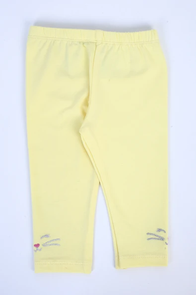 Toontoy Kız Bebek Kedi Nakışlı Tayt - 3