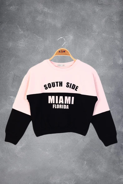Toontoy Kız Çocuk Mıamı Baskılı Sweatshirt - 6