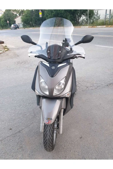 MOTOCAM Yamaha Xcity 250 Siperlik Ön Cam 2011 2016 Model 50cm Şeffaf Renkli 4mm ELCİK KORUMALI