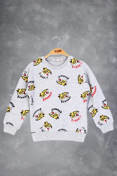 Toontoy Erkek Çocuk Tıger Baskılı Sweatshirt - 8