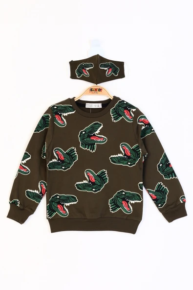 Toontoy Erkek Çocuk Dinazor Baskılı Sweatshirt - 3