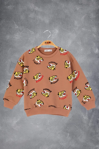 Toontoy Erkek Çocuk Tıger Baskılı Sweatshirt - 11