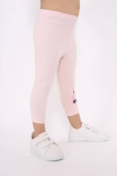 Toontoy Kız Bebek Paçası Nakışlı Tayt - 5