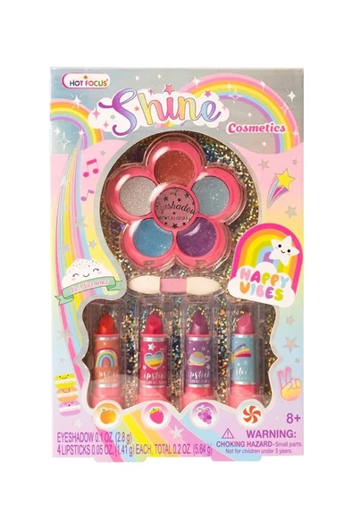 Makyajın Sihirli Dünyasına Hoş Geldin! Rainbow Parıltılı Far ve Ruj Seti - 3