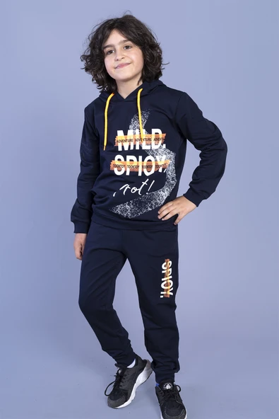 Toontoy Erkek Çocuk Kapüşonlu Baskılı Eşofman Takımı - Resim 7