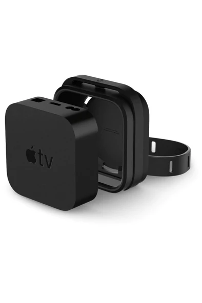 Spigen Apple TV 4K Kılıf Mount Silicone Fit (Silikon) Black - AMP03785 - 4