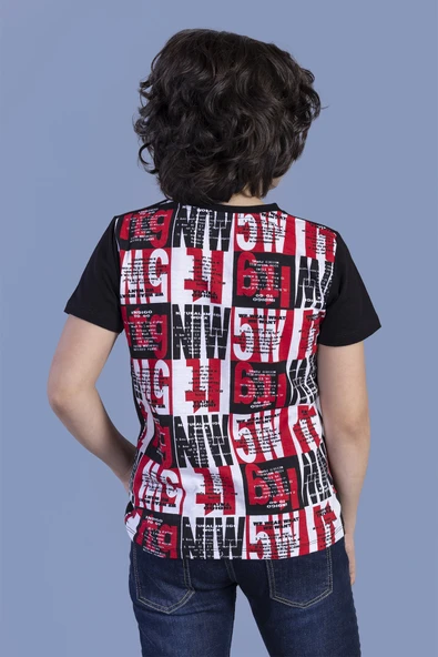 Toontoy Erkek Çocuk No Racısm Black  Baskılı Tişört - Resim 6